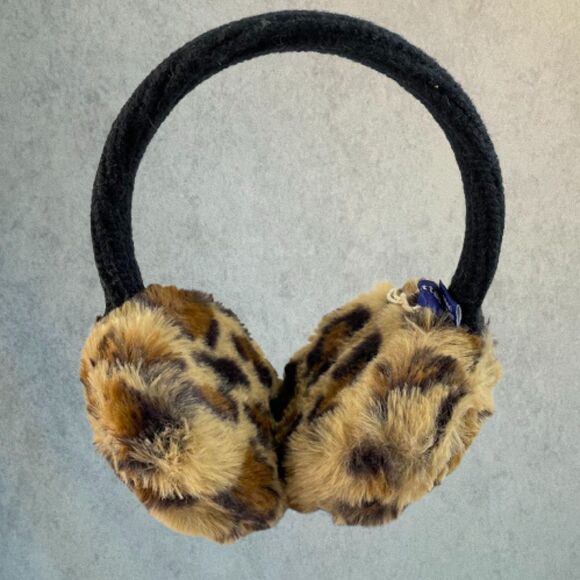 Hat Attack Faux Fur Earmuffs Leopard Print Headband NEW! - Picture 1 of 7
